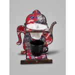 Kit Mini Coador De Café Chá Gourmet Bule Individual Com Xícara De Acrílico Madeira