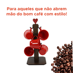 Pedestal Porta Xícara Mancebo MDF Com 6 Xícaras Acrílica