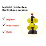 Pedestal Porta Xícara Mancebo MDF Com 6 Xícaras Acrílica