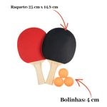 Kit 2 Raquetes Ping Pong Tênis De Mesa Profissional + 3 Bolas
