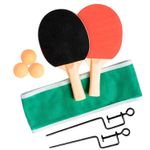 Kit Ping Pong 8 Peças Tenis De Mesa Com Rede 3 Bolinhas 2 Raquete