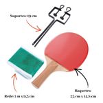 Kit Ping Pong 8 Peças Tenis De Mesa Com Rede 3 Bolinhas 2 Raquete