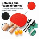 Kit Ping Pong 8 Peças Tenis De Mesa Com Rede 3 Bolinhas 2 Raquete