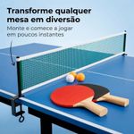Kit Ping Pong 8 Peças Tenis De Mesa Com Rede 3 Bolinhas 2 Raquete
