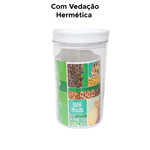 Pote Redondo Hermético Transparente Incolor Com Tampa Para Armazena Alimentos 1200ml