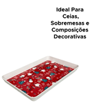 Bandeja de Natal Retangular Funda Natalina Para Ceia Decoração Mesa de Natal