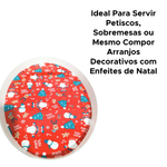 Bandeja de Natal Oval Funda Natalina Para Ceia Decoração Mesa de Natal