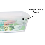 Pote Hermético 500ml Com Trava Plástico Transparente Para Alimentos Cozinha