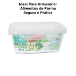 Pote Hermético 500ml Com Trava Plástico Transparente Para Alimentos Cozinha