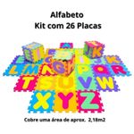 Tatame Infantil EVA Alfabeto 26 Peças Tapete Educativo Encaixe ABC