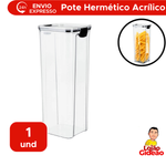 Pote Hermético 2200ml Acrílico Slim Organizador de Alimentos Cozinha