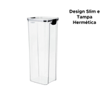 Pote Hermético 2200ml Acrílico Slim Organizador de Alimentos Cozinha