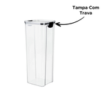 Pote Hermético 2200ml Acrílico Slim Organizador de Alimentos Cozinha