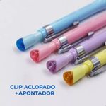 Lapiseira 2mm Cristal Colorida Escolar Para Desenho e Escrita