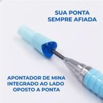 Lapiseira 2mm Cristal Colorida Escolar Para Desenho e Escrita