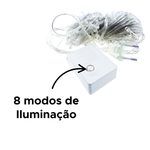 Pisca Pisca Led Rosa Para Decoração De Natal 8 Metros 127v 100 Lampadas De Fio Transparente