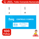 Talão de Comanda Numerado 2 Corpos 100 Folhas Bloco Pedido Restaurante