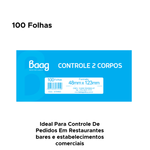 Talão de Comanda Numerado 2 Corpos 100 Folhas Bloco Pedido Restaurante