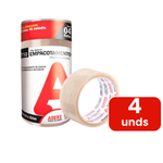 Kit Com 4 Rolo Fita Durex Larga Transparente Para Empacotar 45x40 Fita Adesiva