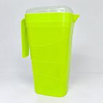 Jarra 2L Verde Neon Graduada Com Tampa Para Água Suco e Bebidas