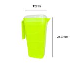 Jarra 2L Verde Neon Graduada Com Tampa Para Água Suco e Bebidas