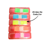 125 Marcadores de Página Neon 5 Cores Para Livro Caderno Agenda Estudos