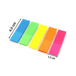 125 Marcadores de Página Neon 5 Cores Para Livro Caderno Agenda Estudos