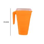 Jarra 2L Laranja Neon Graduada Com Tampa Para Água Suco e Bebidas