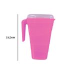 Jarra 2L Rosa Graduada Com Tampa Para Água Suco e Bebidas Geladas