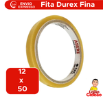 Fita Durex Fina 12x50 Para Uso Escolar Escritório Embrulhar Presente Fita Adesiva Transparente