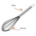 Batedor de Ovos Inox Para Bolo Chantilly Chocolate Cozinha