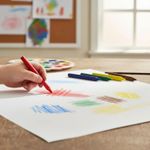 Giz de Cera 6 Cores Fino Infantil Escolar Para Desenho e Colorir