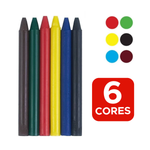 Kit 6 Giz de Cera Fino 6 Cores Para Lembrancinha Festa Infantil Escolar