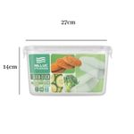Pote 4500ml Com Travas Tampa Hermética Transparente Retangular Alimentos
