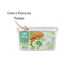 Pote 4500ml Com Travas Tampa Hermética Transparente Retangular Alimentos
