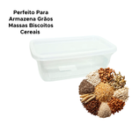 Pote Organizador 1500ml Retangular Transparente Para Alimentos e Cozinha