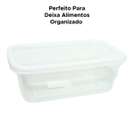Pote Organizador 1500ml Retangular Transparente Para Alimentos e Cozinha