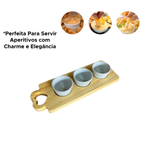Petisqueira de Madeira 4 Peças Para Queijos Frios Aperitivos e Churrasco
