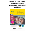 Papel Fotográfico A4 180g Brilhante 50 Folhas Para Impressão