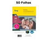 Papel Fotográfico A4 180g Brilhante 50 Folhas Para Impressão