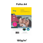 Papel Fotográfico A4 180g Brilhante 50 Folhas Para Impressão