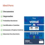 Papel Verge A4 180G Branco 50 Folhas Para Convite Certificado Diploma Cartão Visista Gráfica