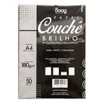 Papel Couchê A4 180g Branco 50 Folhas Para Folder Cardápio Convite e Gráfica