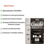 Papel Couchê A4 180g Branco 50 Folhas Para Folder Cardápio Convite e Gráfica
