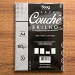 Papel Couchê A4 180g Branco 50 Folhas Para Folder Cardápio Convite e Gráfica