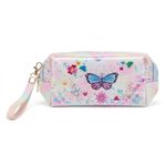 Necessaire Feminina com Glitter Borboleta Para Maquiagem Cosméticos e Viagem