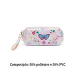 Necessaire Feminina com Glitter Borboleta Para Maquiagem Cosméticos e Viagem