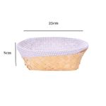 Cesto Organizador de Bambu Forrado Para Mesa Cozinha e Decoração