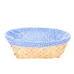 Cesto Organizador de Bambu Forrado Para Mesa Cozinha e Decoração