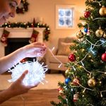 Pisca Pisca Led Para Decoração De Natal Branco Frio 4 Metros 127v 40 Lampadas De Fio Transparente